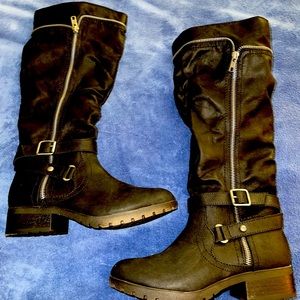 High calf zip up boots size 7 1/2